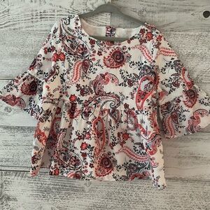 Janie and Jack paisley peplum top- size 6 NEW WITH TAGS